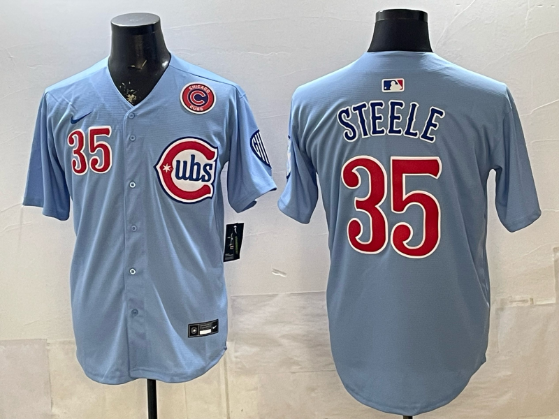 Men 2026 Chicago Cubs #35 Steele blue Game Nike MLB Jersey2026002